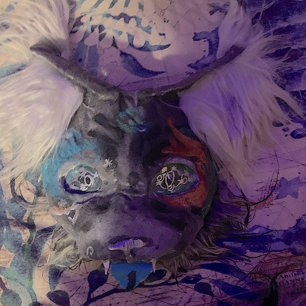 Gray cat Therian mask